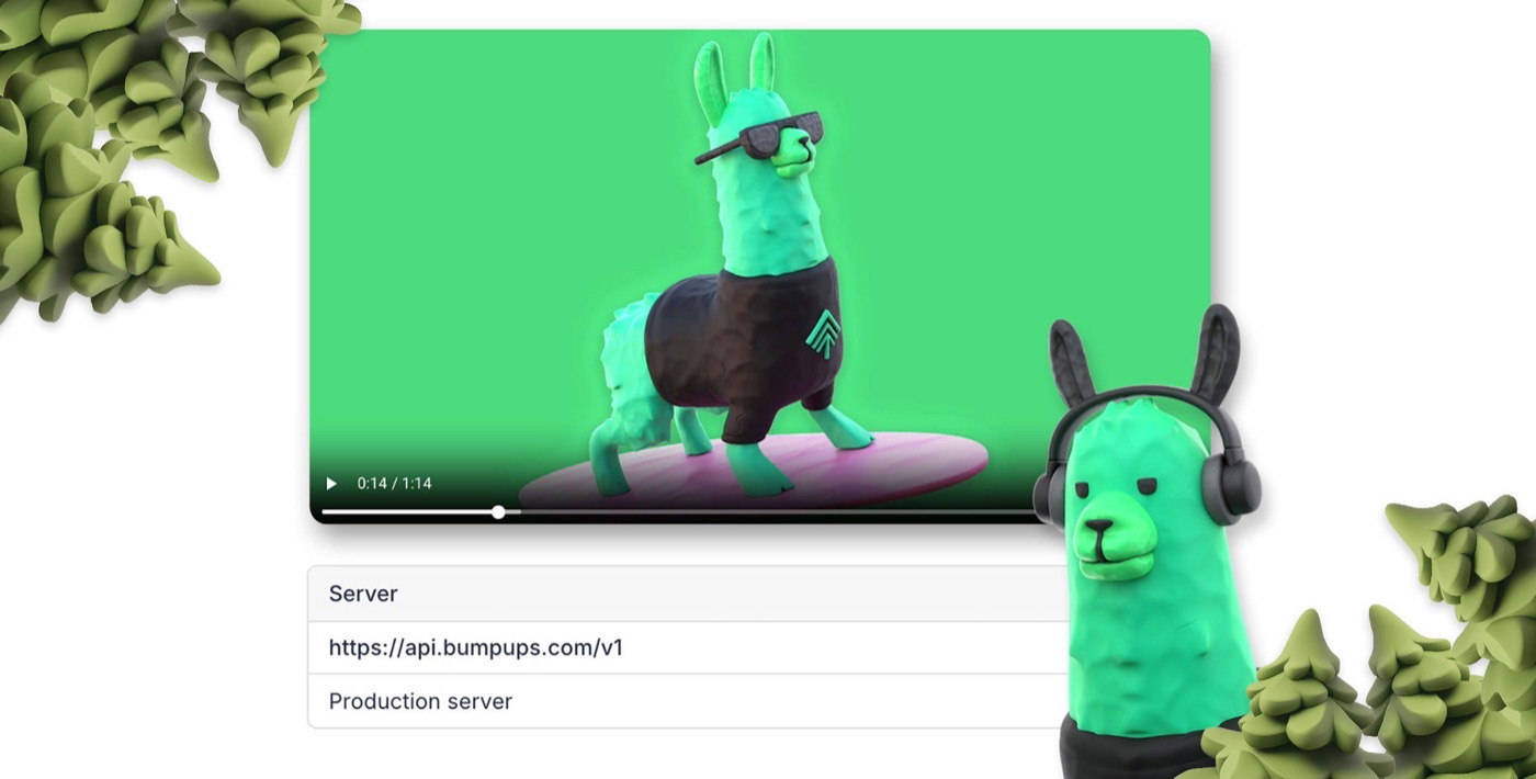 A video being processed by the Bumpups API