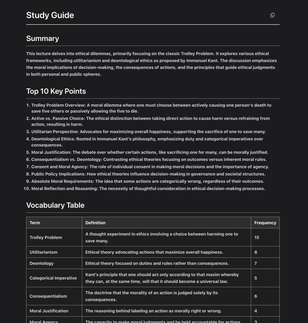 Study guide generated by Bump AI